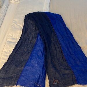 Paul Smith Linen Scarf Embroidered Logo